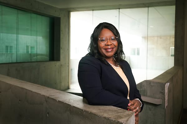 Dr. Atekwana in a classroom