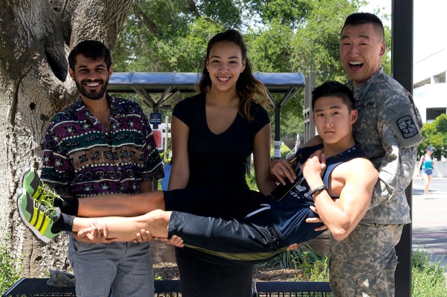 From left to right: Parteek Singh, Emily Loredo, Ed Ju and Charles Miin (BRIANA NGO / AGGIE)