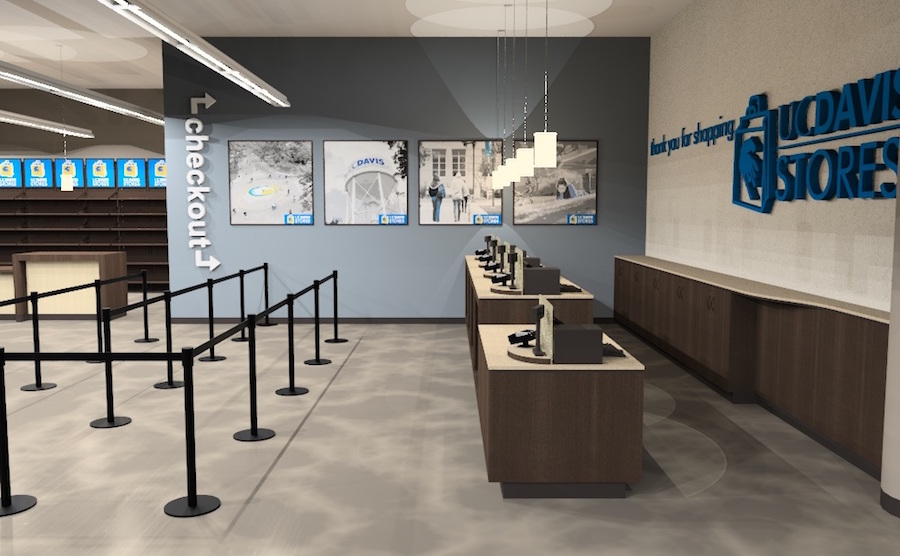 Rendering of new cash registers on lower level. (UC DAVIS STORES)