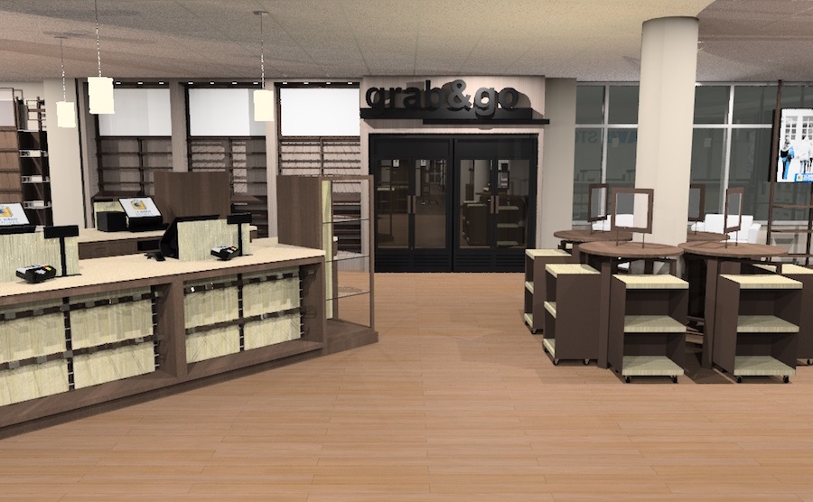 Rendering of new Grab-N-Go section with food supplied by the CoHo. (UC DAVIS STORES)