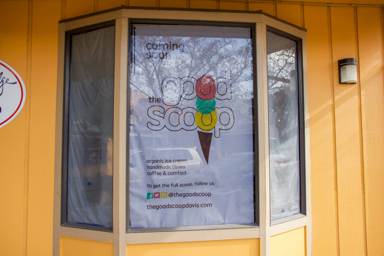 The Good Scoop logo was designed by Unseen Heroes, a Sacramento-based PR firm. The ice cream store is expected to open this March. (ASHLEY LUGO / AGGIE)