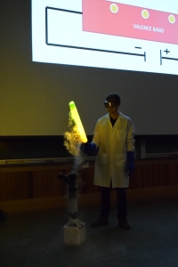 Seeing the work of science mixed with the all-time classic of Star Wars was entertaining for all ages, especially seeing the color transformation of a mock lightsaber! (ALEXA FONTANILLA)