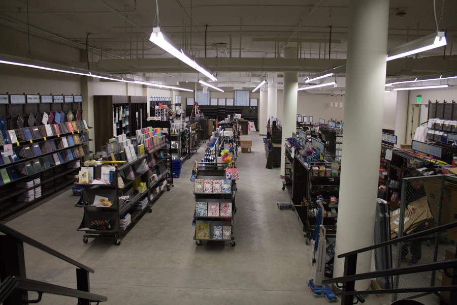 The downstairs portion of the bookstore which will house textbooks, lab materials and art supplies. (LUCY KNOWLES / AGGIE)