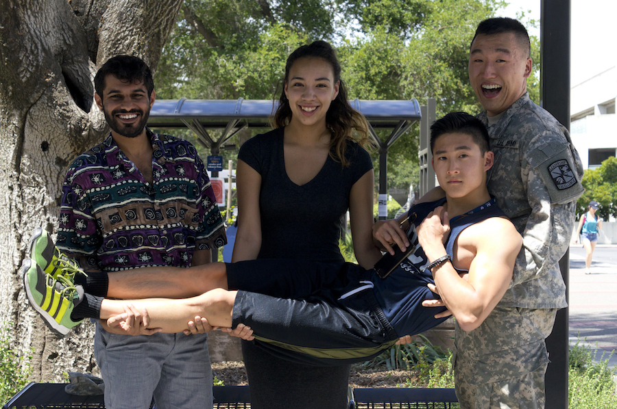 From left to right: Parteek Singh, Emily Loredo, Ed Ju and Charles Miin (BRIANA NGO / AGGIE)