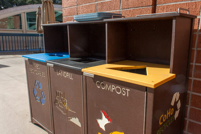 Humor: Panicking student just throws one thing into each type of trash can