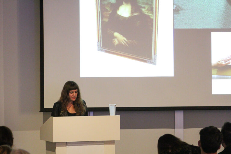 Dena Beard lectures at the Manetti Shrem