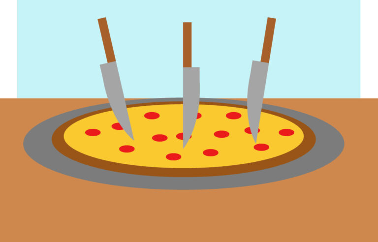 Humor: Little Caesar’s celebrates Ides of March with collectible knives stabbed into every pizza