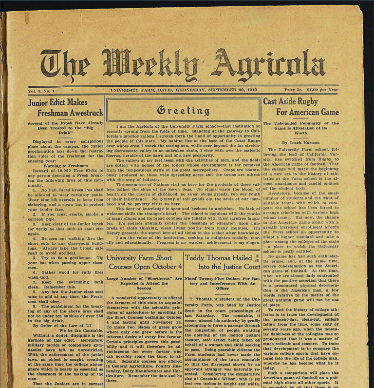The California Aggie first undergraduate UC newspaper to digitize entire collection