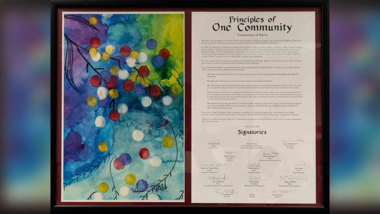 In light of new initiative, what do the Principles of Community mean to UC Davis?