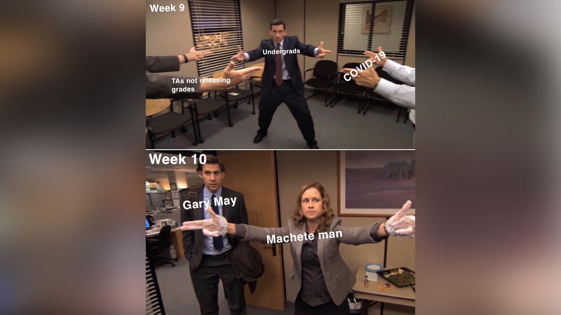 Best Meme: “The Office: Only Gary May can Save us now” - The Aggie