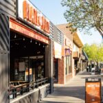 A row of business on F Street in Downtown Davis. (Quinn Spooner / Aggie)