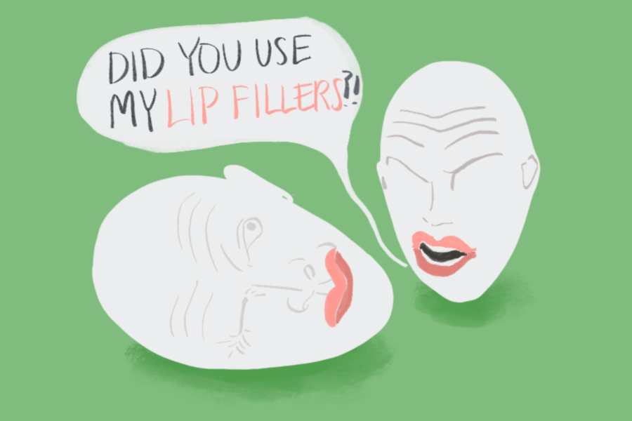 Eggheads with lip-filler.