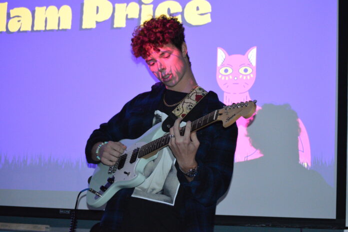 A performer at UC Davis' open mic.