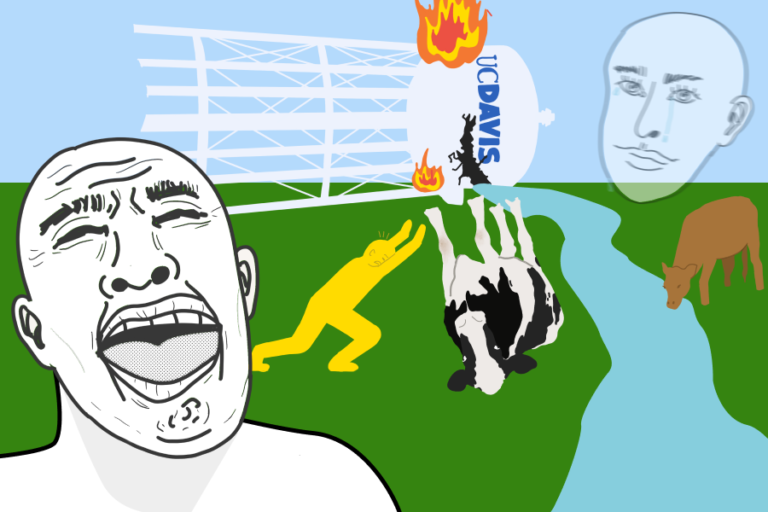 Humor: Collective groan from UC Davis’ online extension knocks over cows, wreaks havoc