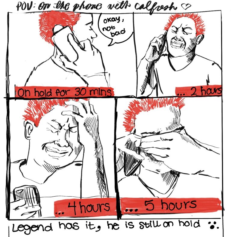 Cartoon: On the phone with Calfresh