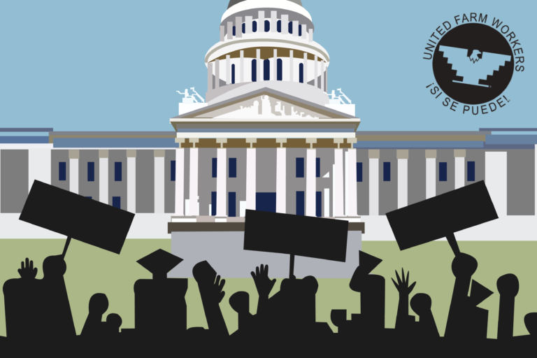 UC Davis medical students offer first aid at United Farm Workers march in Sacramento 