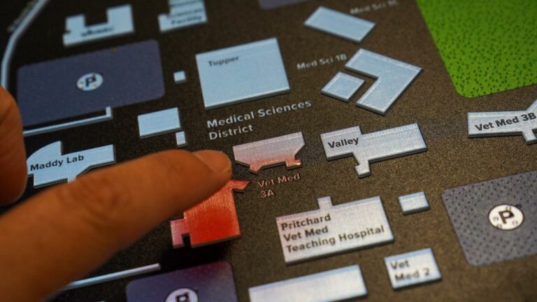 Students and visitors with visual impairments are able to navigate the UC Davis’s campus with new Tactile Audio Campus Map 