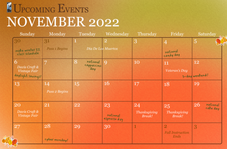 Upcoming Events in November