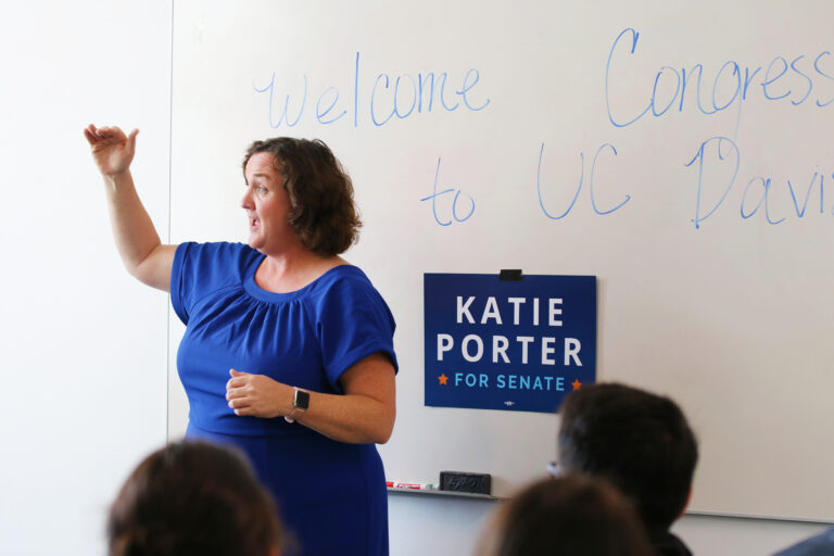 ‘I don’t do Washington the way other people do:’ Congressperson Katie Porter holds campaign event on campus
