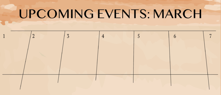 Upcoming events in March