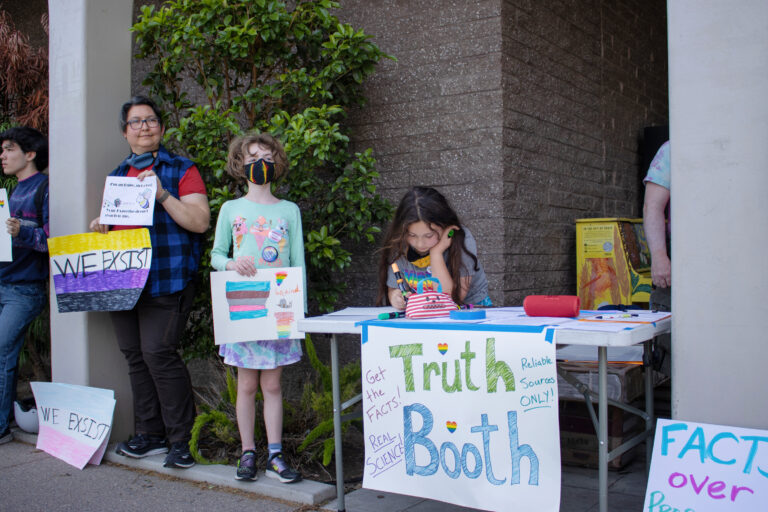 Teachers, activists, residents rally for trans youth following anti-trans speaker event