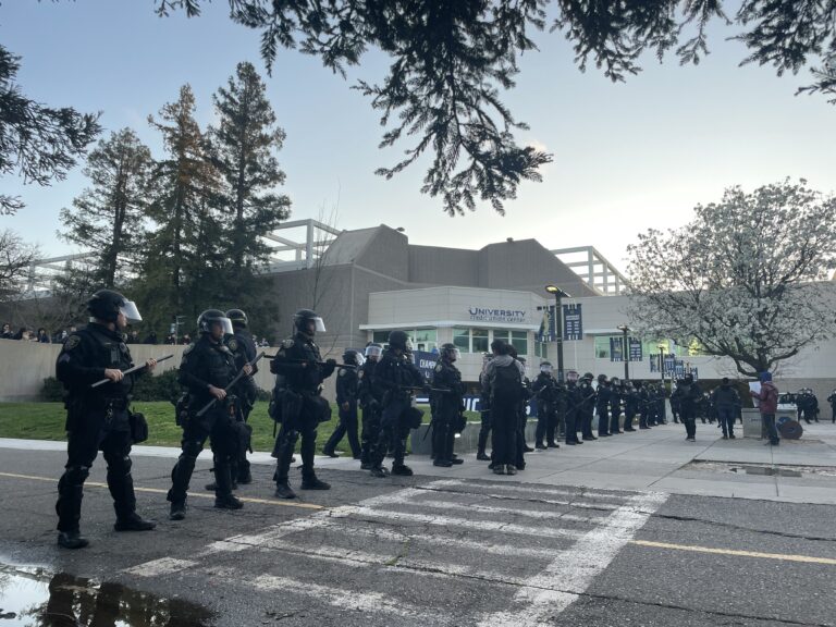 Two arrested for vandalism while protesting Turning Point USA speaker event