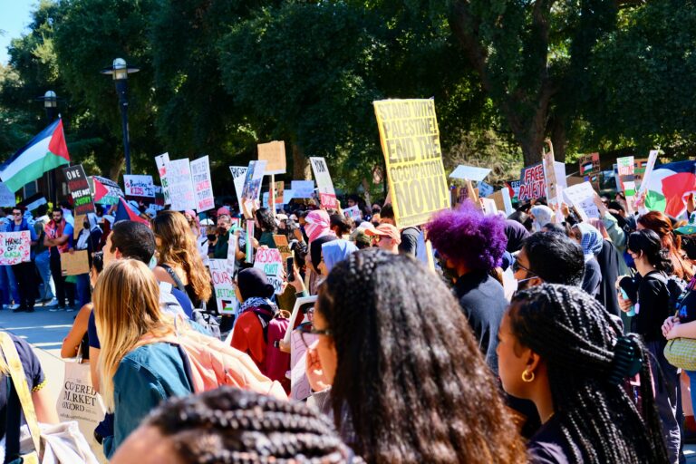 Student demonstrators rally at Memorial Union to support Palestinians amidst further Israeli advancements