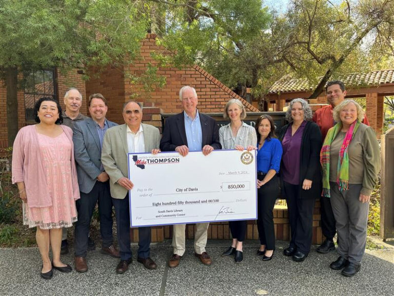 Representative Mike Thompson presents $850,000 check for Walnut Park Library project