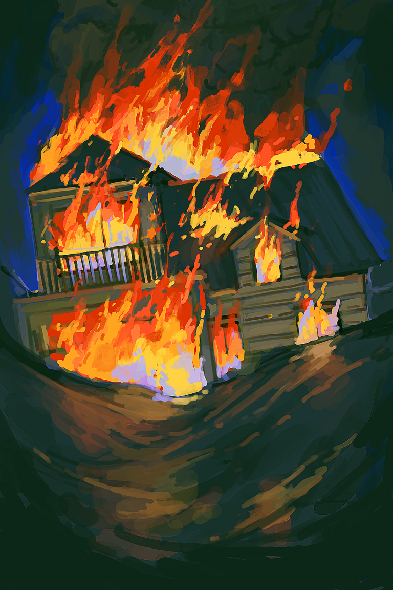 Fossil-fueled flames