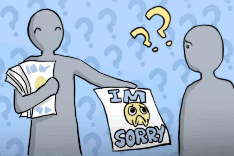 A collection of apologies from all of your friends
