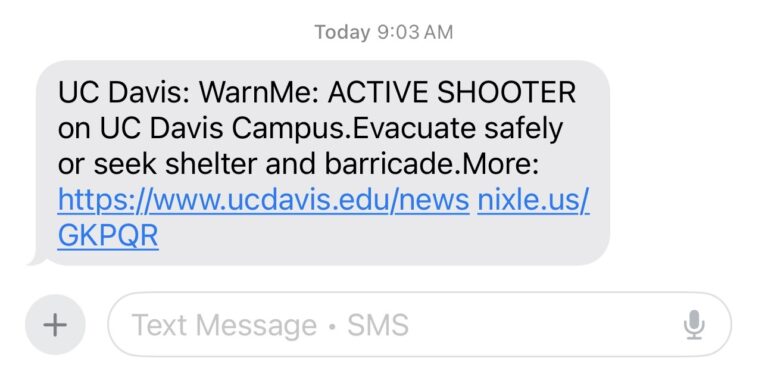 BREAKING: UC Davis active shooter warning sent to students fails to note it was a drill