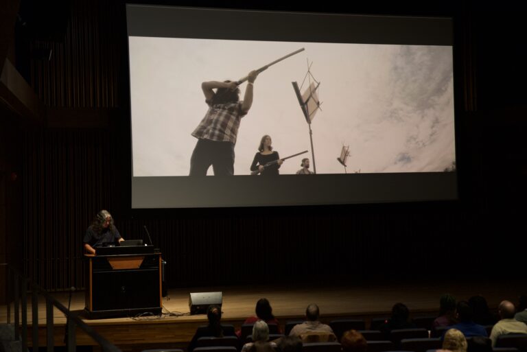 Raven Chacon discusses his installation art and music compositions in a public artist talk